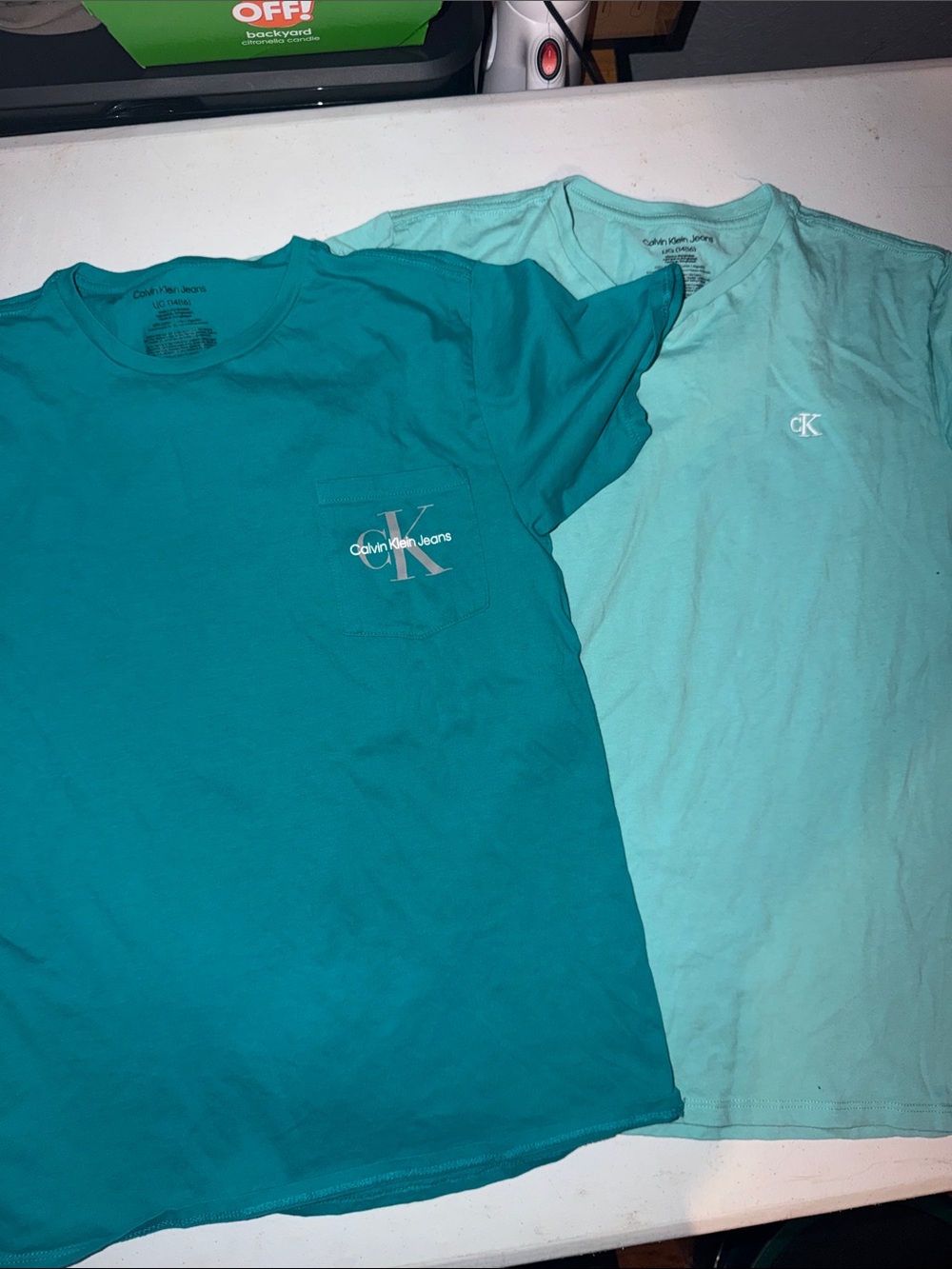 Calvin Klein Men’s Short Sleeve Tees – Teal & Mint